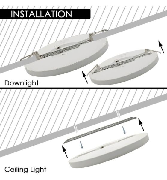 24W ASKIM Recessed or Surface LED Downlight with 3 CCT White - ceiling lighting