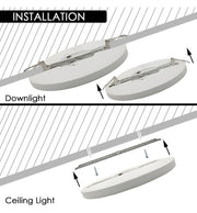 18W Recessed or Surface Mounted ASKIM LED Downlight in Black 3 CCT - LED ceiling lighting