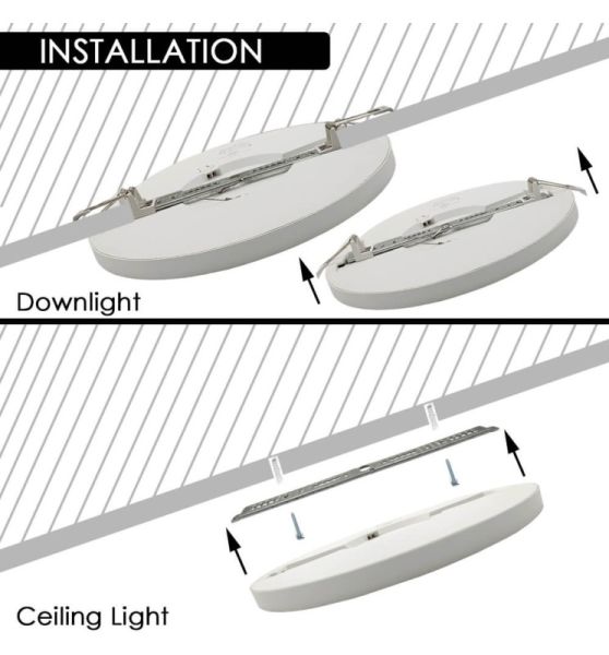 18W Recessed or Surface Mounted ASKIM LED Downlight in Black 3 CCT - LED ceiling lighting