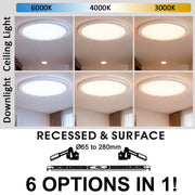 24W-18W-12W Circular LED Ceiling Light NEW MOSS 3CCT IP44 - Ceiling Light Fixtures - Downlights