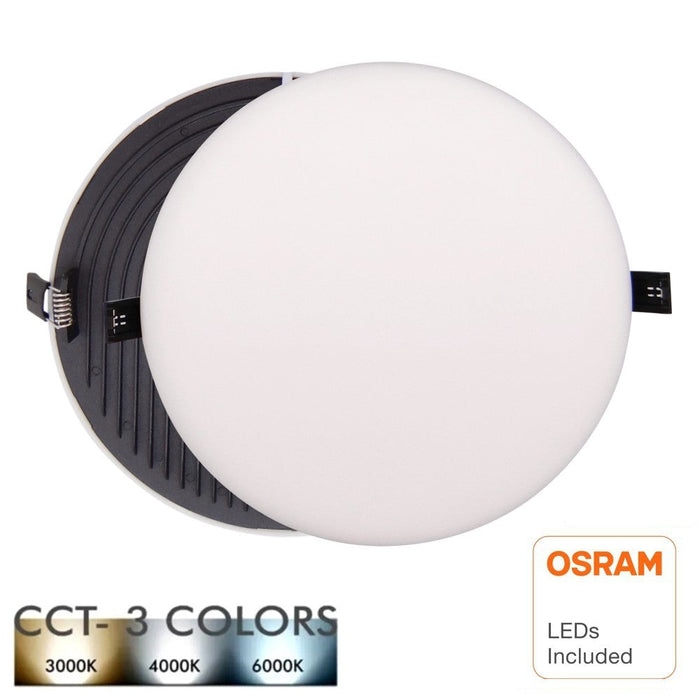 24W Frameless QUASAR LED Downlight with OSRAM Chip and 3 CCT - LED