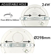 24W Round MOSS LED Ceiling Light BLACK with Adjustable Cut Out 3 CCT - Ceiling Light Fixtures - Panels