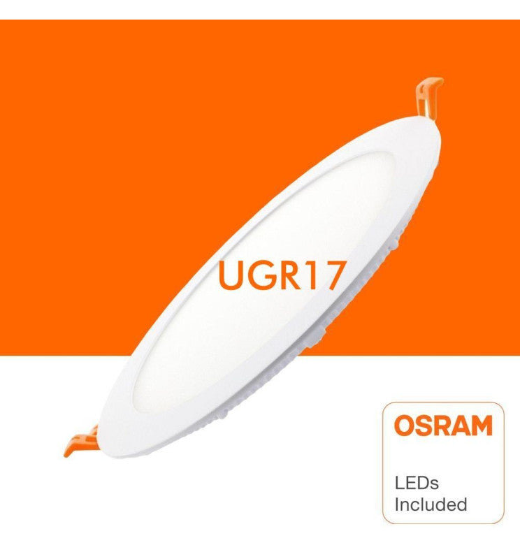 24W Slim Circular Recessed LED Downlight OSRAM Chip 4000K Cut-out 205mm - Downlights