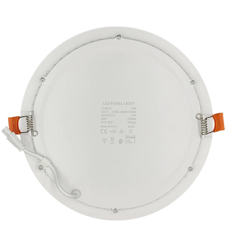 24W Slim Circular Recessed LED Downlight with OSRAM Chip 3 CCT - Ceiling Light Fixtures - Panels
