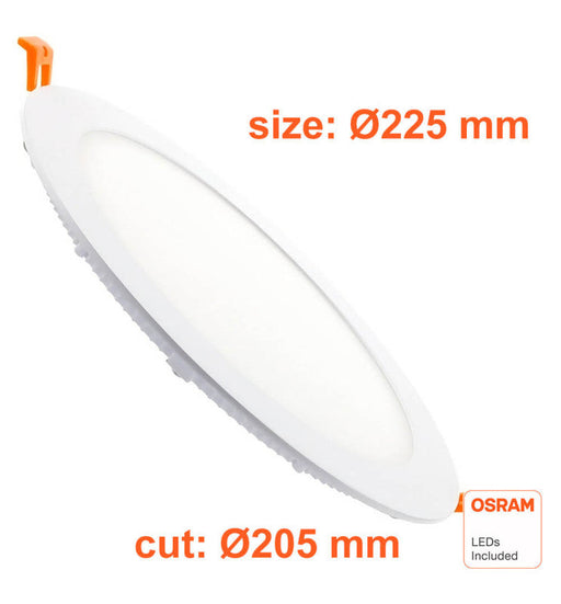 24W Slim Circular Recessed LED Downlight with OSRAM Chip 3 CCT - Ceiling Light Fixtures - Panels