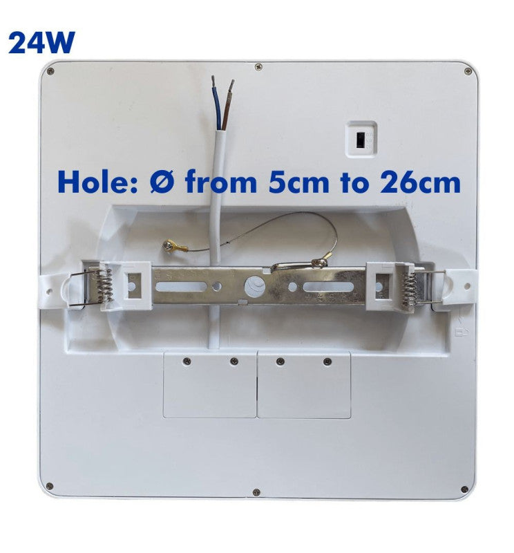 24W Square MOSS LED Ceiling Light in White 3 CCT with Adjustable Cut-Out - LED ceiling lighting