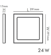 24W Square MOSS LED Ceiling Light in White 3 CCT with Adjustable Cut-Out - LED ceiling lighting