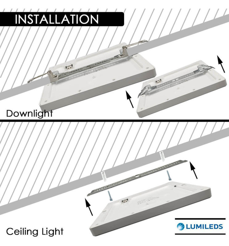 24W Square MOSS LED Ceiling Light in White 3 CCT with Adjustable Cut-Out - LED ceiling lighting