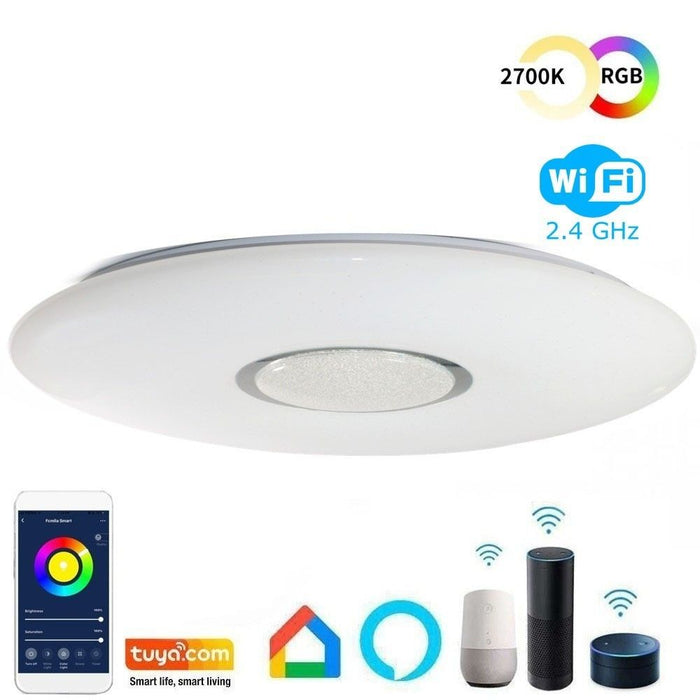 24W SMART Dimmable WiFi LED Ceiling Light with RGB and CCT