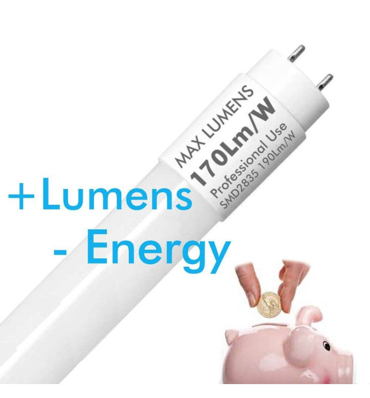 25W LED Tube Glass 150cm T8 170 Lm/W 4250Lm 10 PACK