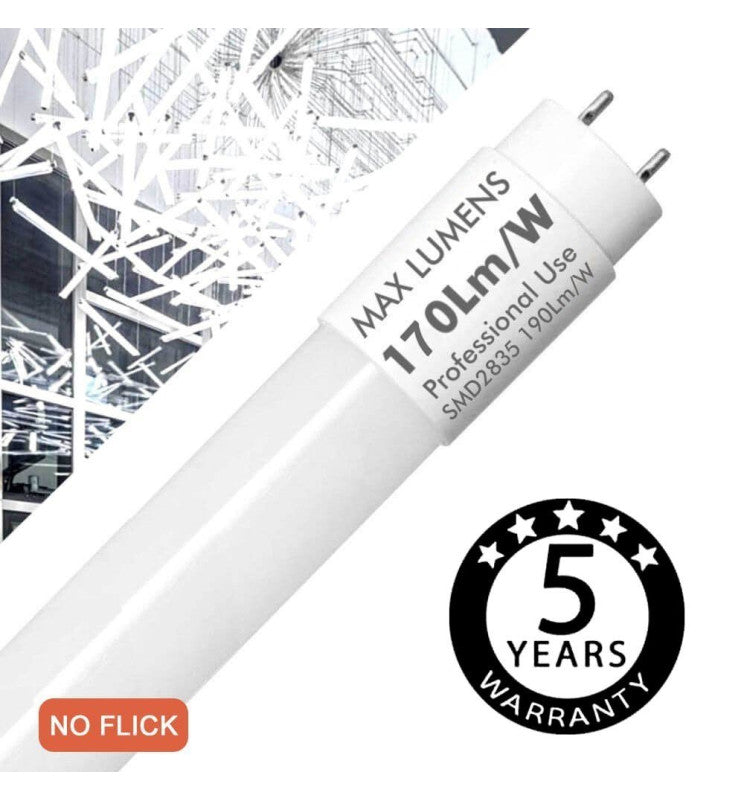 25W LED Tube Glass 150cm T8 170 Lm/W 4250Lm 10 PACK