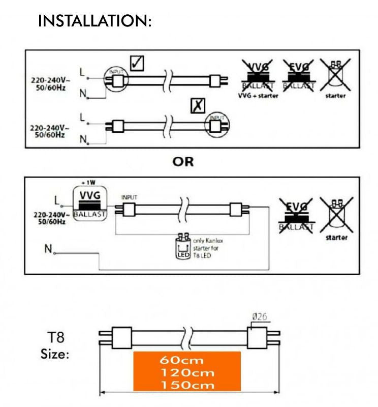 25W LED Tube Glass 150cm T8 170 Lm/W 4250Lm 10 PACK