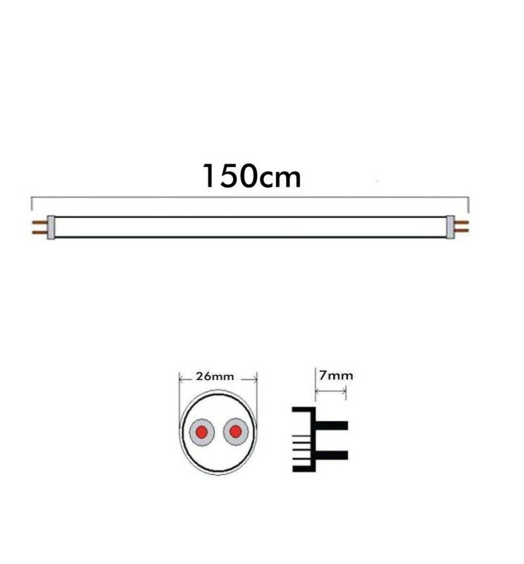 25W LED Tube Glass 150cm T8 170 Lm/W 4250Lm 10 PACK