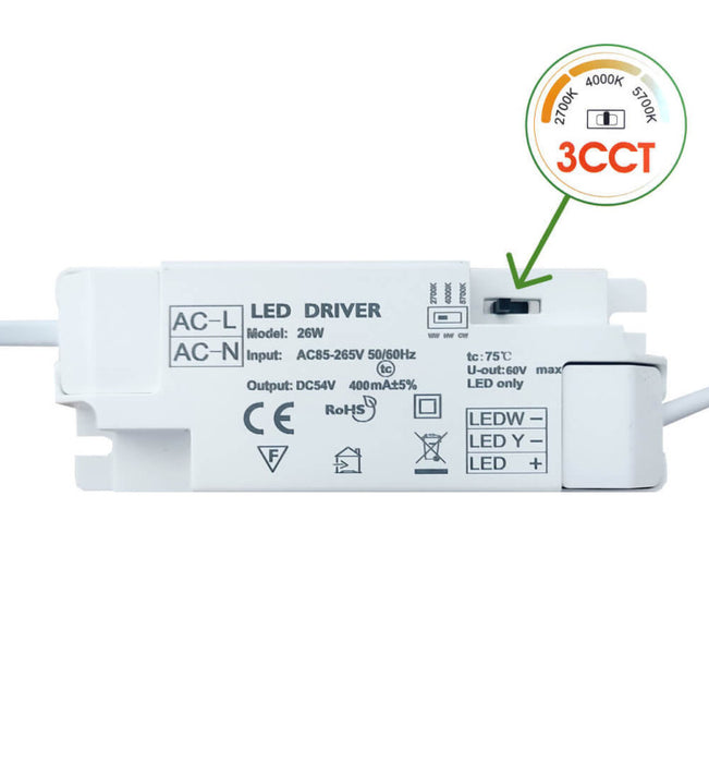 26W LED Circular Downlight with OSRAM Chips CCT Cut-Out 220mm