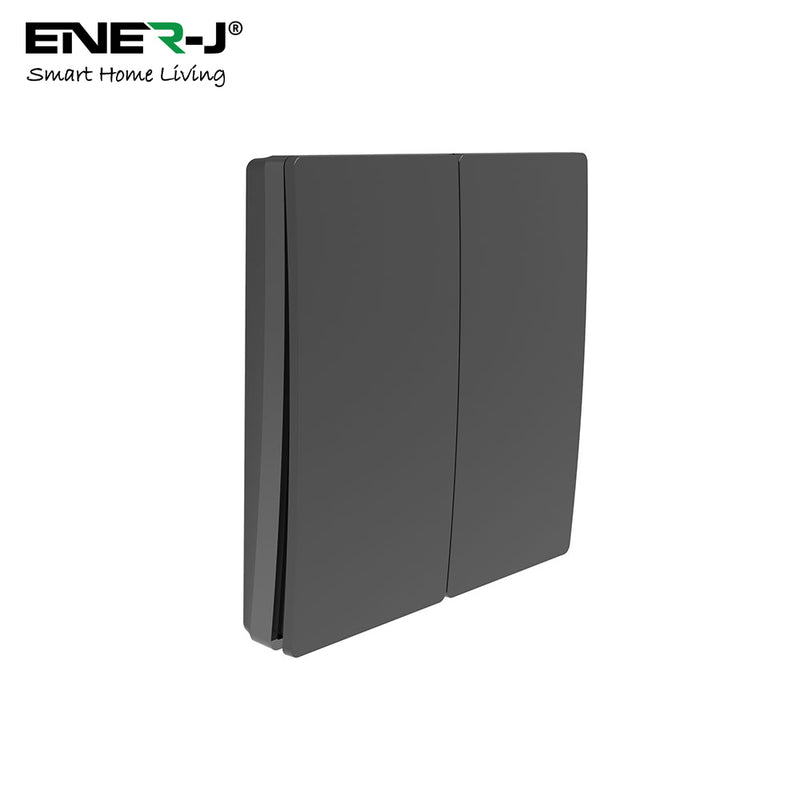 2 Gang Wireless Kinetic Switch ECO RANGE - Black