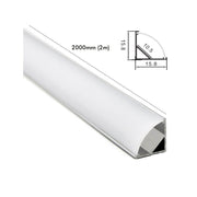 2m Aluminium Angular profile for LED Strip - LED Accessories