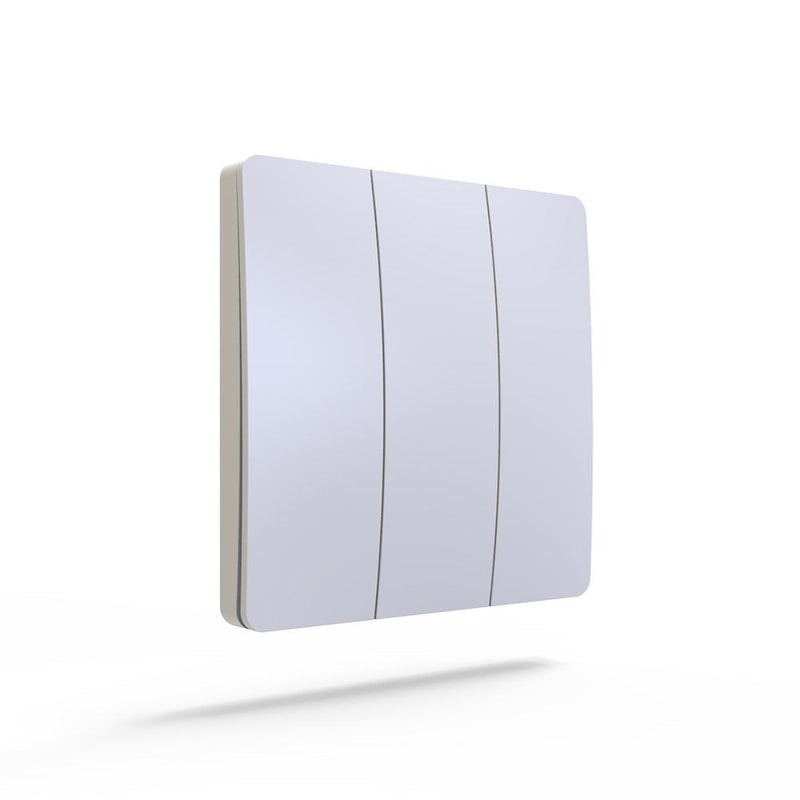 3 Gang Wireless Kinetic Grid Switch in White - Smart switch
