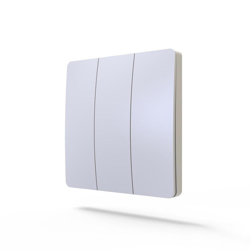 3 Gang Wireless Kinetic Grid Switch in White - Light Switches - Accessories