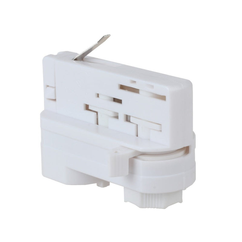 3 Phase Rail Adapter Connector in White - LED Accessories