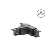 T-shaped 3 Circuit Track Light Connector in Black - LED Accessories