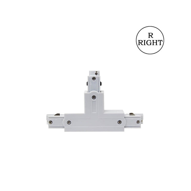 T-shaped 3 Circuit Track Light Connector in White - LED Accessories