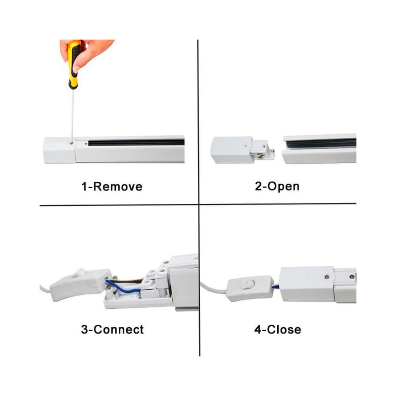 3 Phase Track Light Rail 1m in Black - LED Accessories