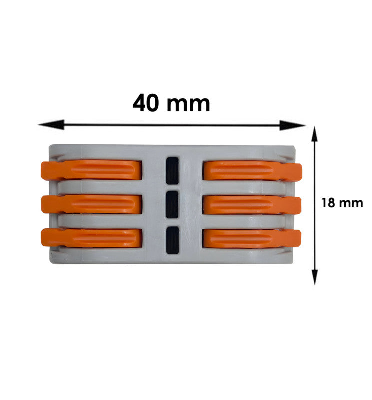 3 Way Lever Wire Connector 3 Inputs - 3 Outputs - Accessories
