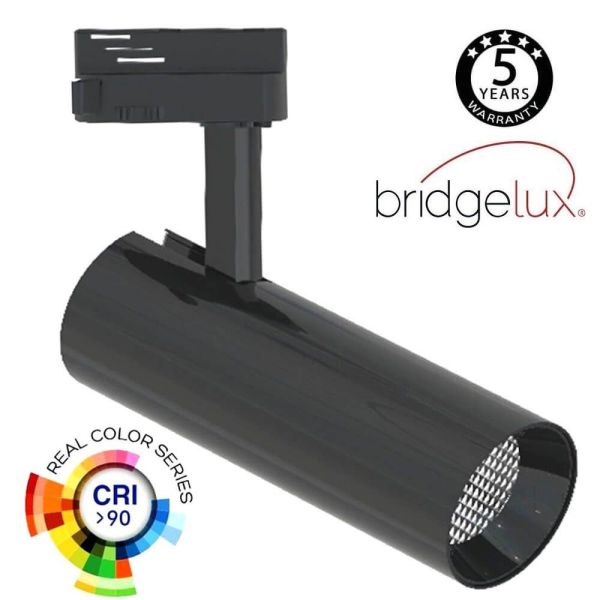 30W Single Phase BERNA LED Track Light 3000K Black - LED Tracking Light