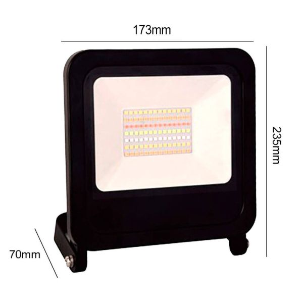30W Dimmable Smart WiFi LED Floodlight RGBW CCT - LED Floodlight