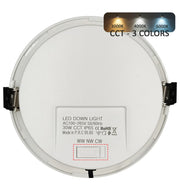 30W Circular LED Downlight GXtronic CRI + 92 Cut-out Ø145mm 3CCT IP65 - Downlights