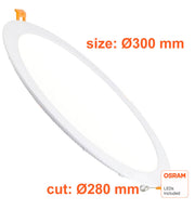 30W Slim Round LED Downlight with OSRAM Chip 3 CCT - LED Downlight