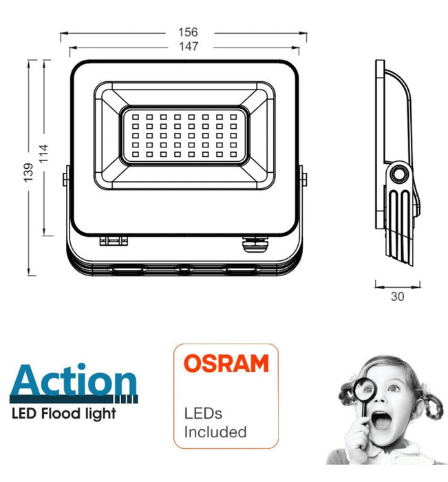 30W LED Floodlight ACTION PRO with OSRAM CHIPs