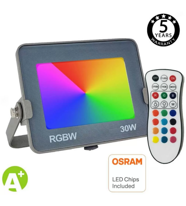 30W LED Floodlight with OSRAM Chips RGB+W - LED Floodlight