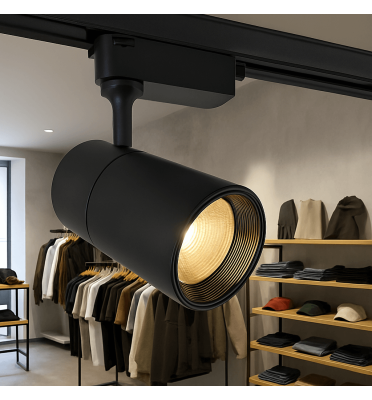 30W LED Track Light PARIS Black Single-Phase with Bridgelux Chip UGR11 24º - 4000K / FAST 2-4 Working days - Track