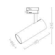 30W Single Phase BERNA LED Track Light 4000K Silver - Track Lighting Fixtures - Track Lighting