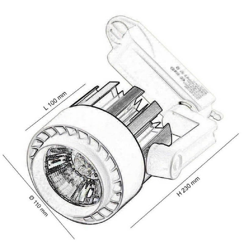 30W Single Phase NORA LED Track Light 4000K White - Track Lighting - Track Lighting
