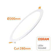 30W Slim Round Recessed LED Downlight with OSRAM Chip 6000K - LED Downlight