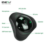 360° Panoramic Fisheye Security Camera with 2 Way Audio - Surveillance Cameras - Non-lighting Products