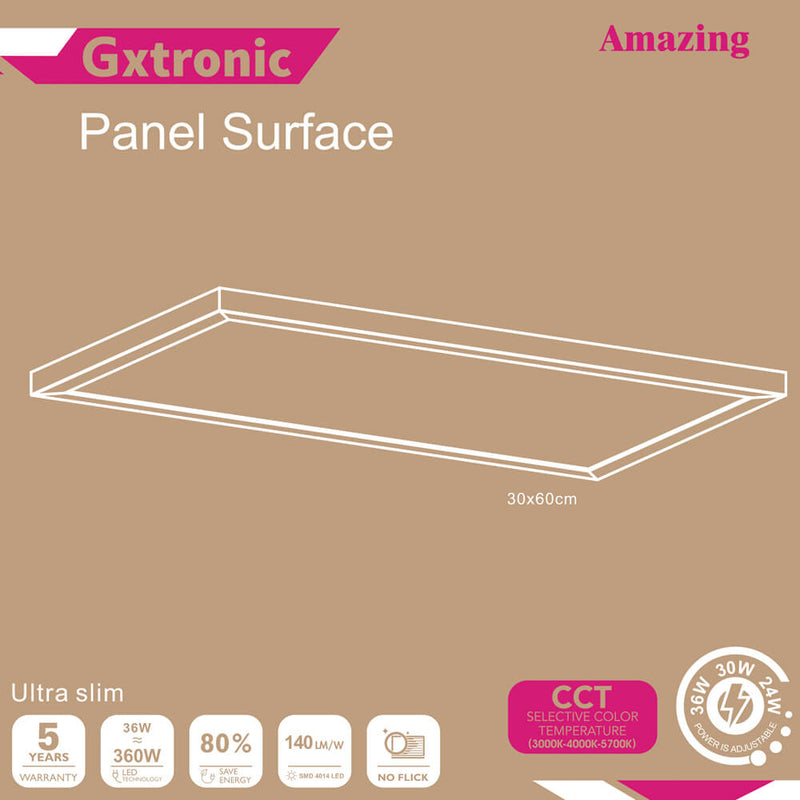 36W Surface Mounted LED Panel 60X30 GXtronic Driver 3CCT 6 Pack