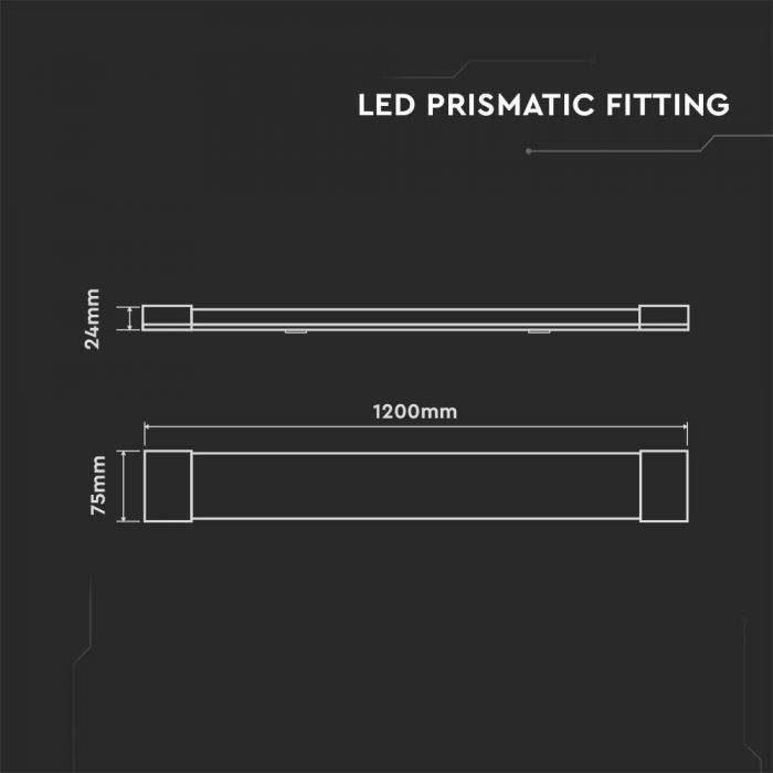 36W Prismatic LED Batten 120cm 4000K - LED Batten