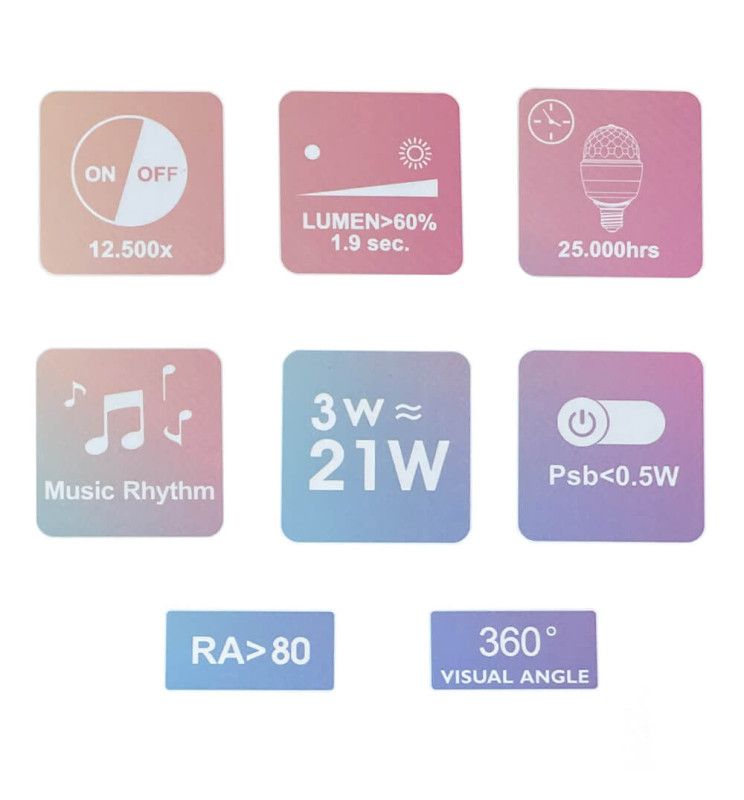 3W LED RGB Disco Rotating Light Bulb E27 - LED Light Bulbs - Lamps