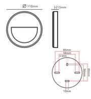 3W Recessed LED Wall Light Black IP65 - Wall Light Fixtures - Bollard Lights