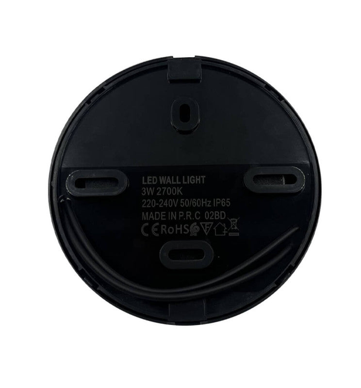 3W Recessed LED Wall Light Black IP65 - Wall Light Fixtures - Bollard Lights
