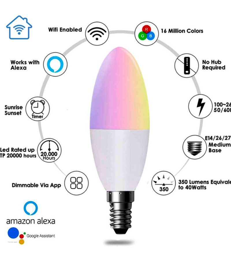 4.5W Smart E14 LED Bulb RGBW 3000K - E14 bulb