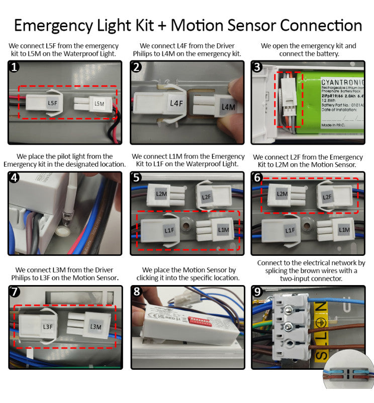 40W 120cm Tri-proof LED Batten Microwave Sensor & Emergency Kit Philips Driver 3CCT - Emergency Lighting - Battens