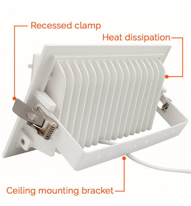 40W Adjustable Rectangular LED Spotlight OSRAM CHIP 140Lm/W CCT 120º No Flick - Flood & Spot Lights - Downlights