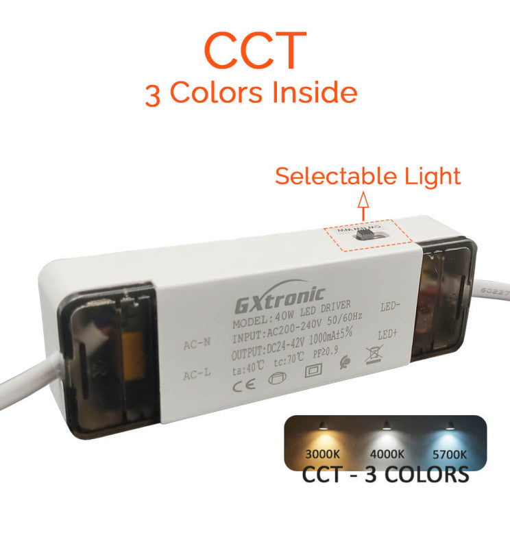 40W Adjustable Rectangular LED Spotlight OSRAM CHIP 140Lm/W CCT 120º No Flick - Flood & Spot Lights - Downlights