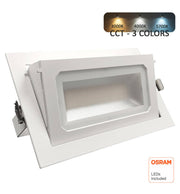 40W Adjustable Rectangular LED Spotlight OSRAM CHIP 140Lm/W CCT 120º No Flick - Flood & Spot Lights - Downlights