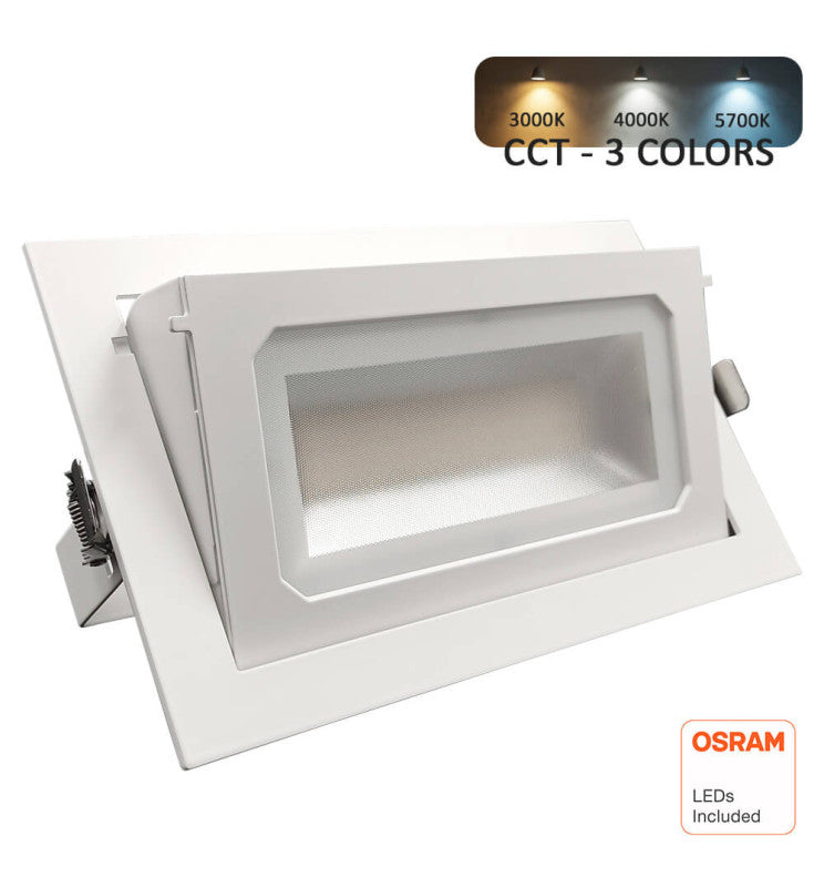 40W Adjustable Rectangular LED Spotlight OSRAM CHIP 140Lm/W CCT 120º No ...