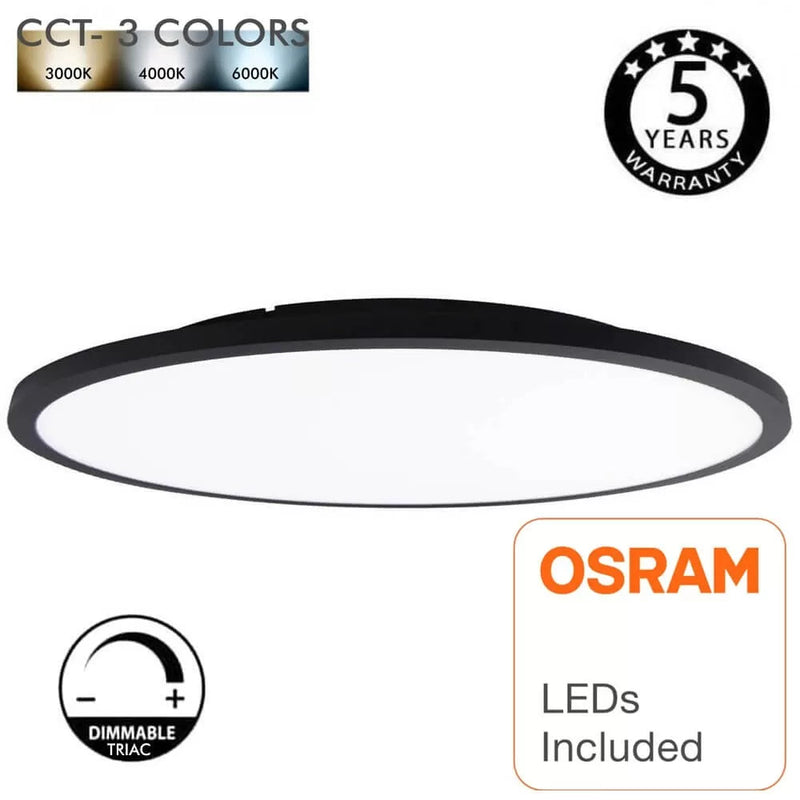 40W Dimmable OSLO LED Ceiling Light in Black 3 CCT - LED ceiling lighting